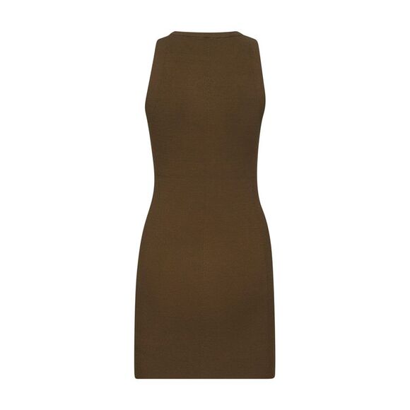 Diesel Women Green Ribbed Viscose M-Caddix Minidress